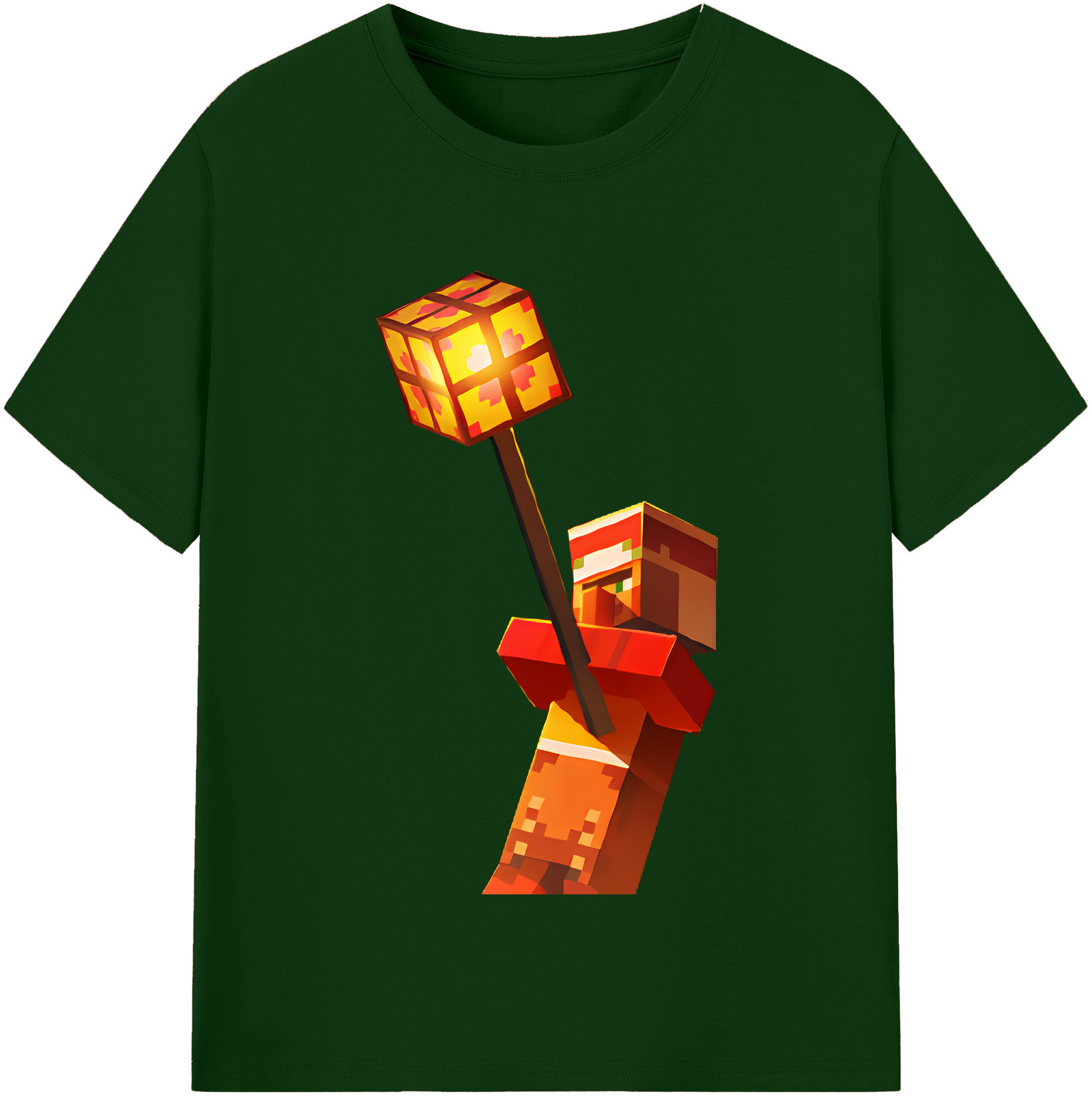 （画像用） マインクラフト ブロックの世界 Minecraft MC Block world 綿100％半袖Tシャツ（フロントプリント）